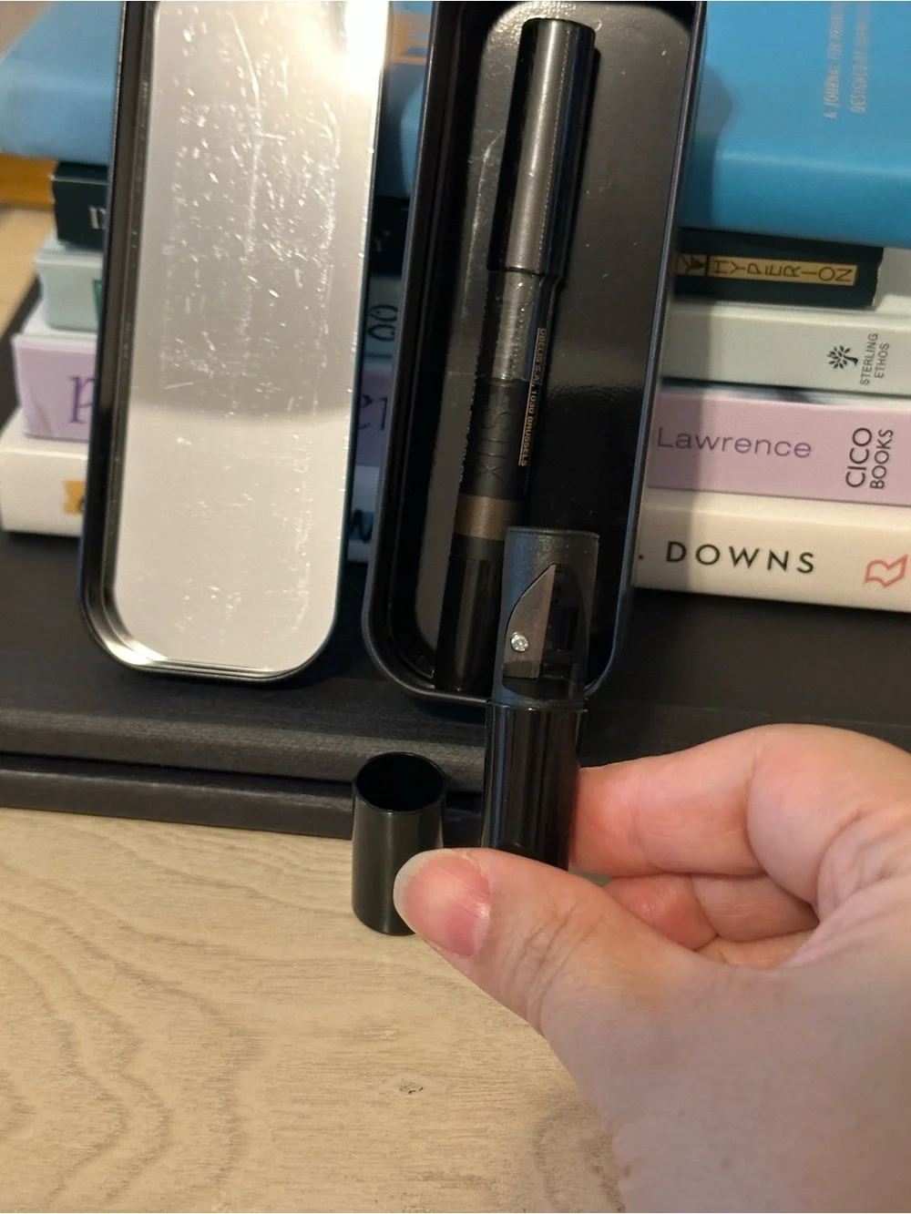 Nudestix Matte Eye Color Shade Slate with Makeup Pencil Sharpener